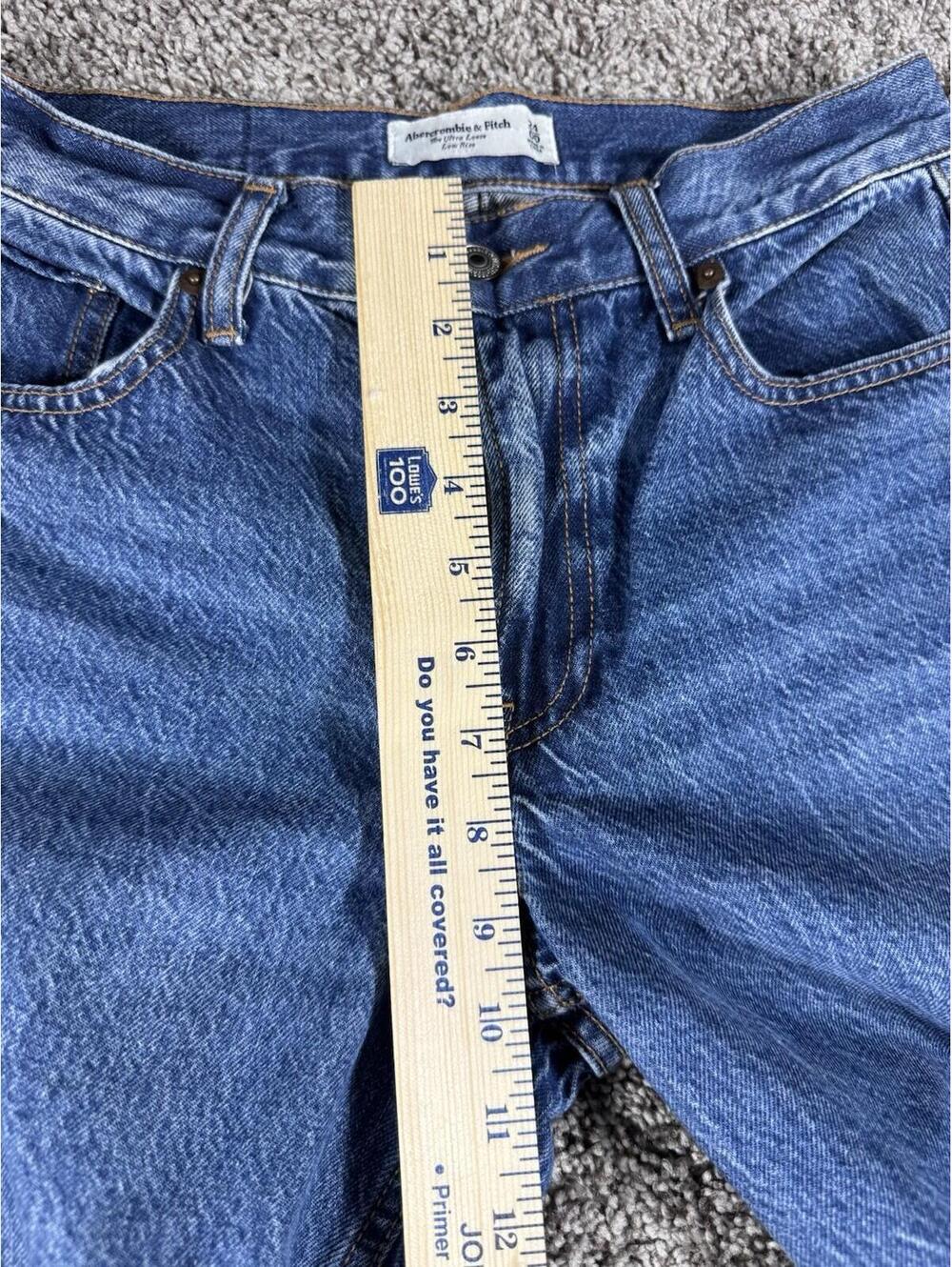Abercrombie Fitch The Wide Leg High Rise Jean Size 24/00 Baggy Preppy - Picture 8 of 9